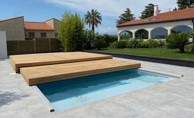 terrasse mobile en tiroir pour piscine par Design Concept LS
