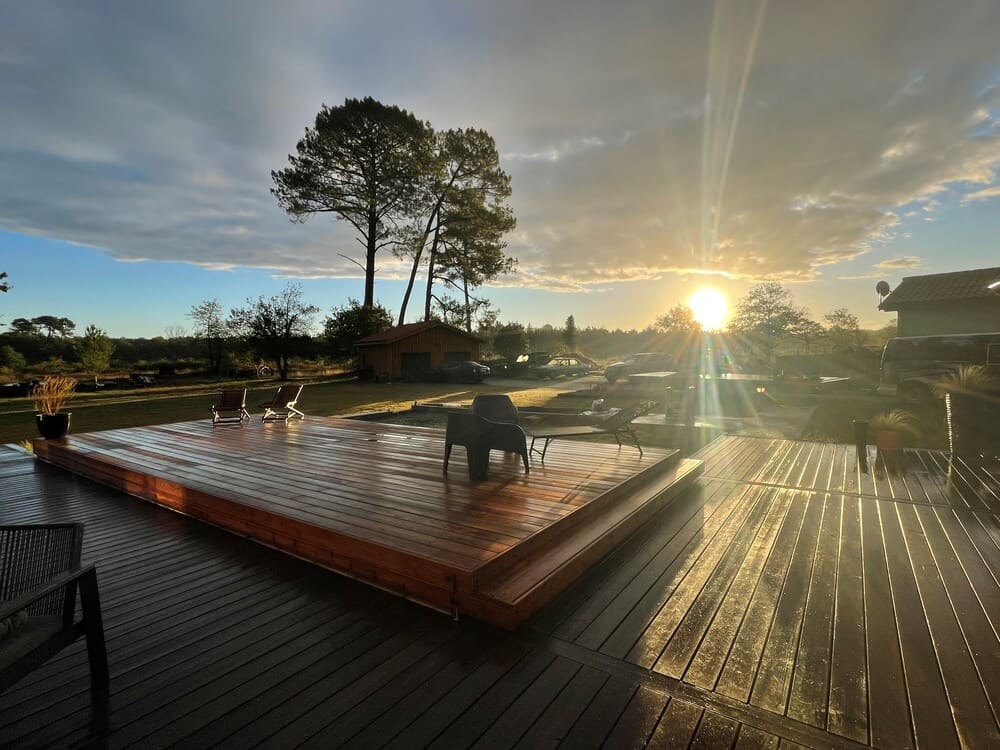 Terrasse mobile de piscine, coulissante par Design Concept LS