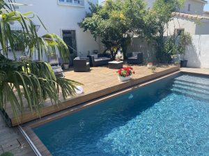 Terrasse mobile en bois pour piscine, le Kit