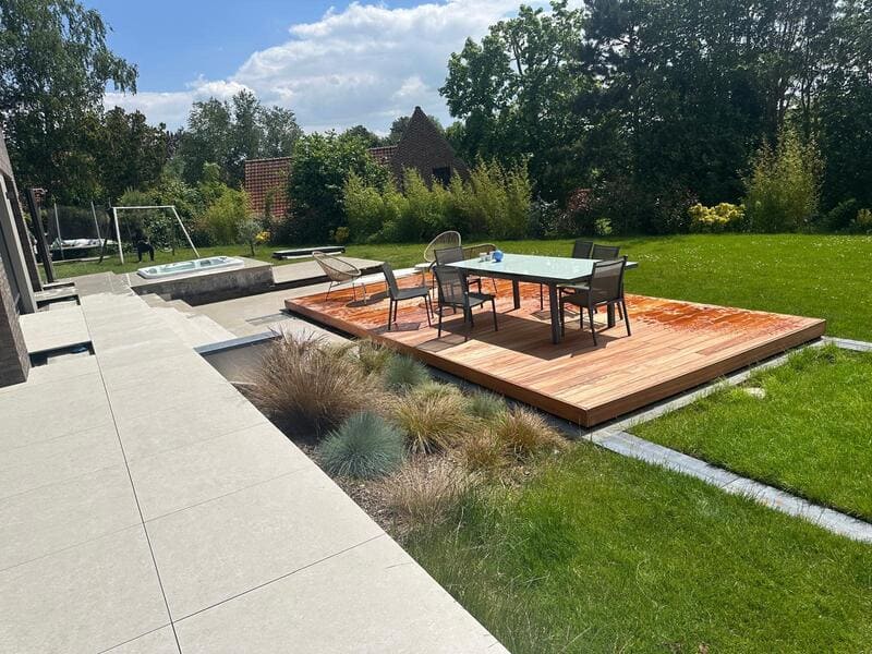 Terrasse mobile avec longrines