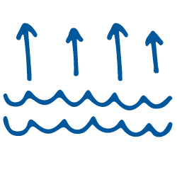 Pictogramme d'évaporation de l'eau de la piscine