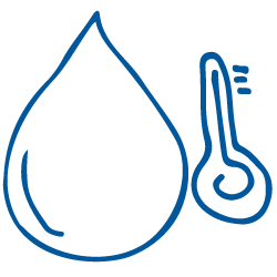 Pictogramme de thermomètre et de goutte d'eau