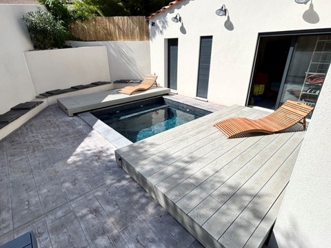 terrasse mobile sur mesure avec 2 plateaux