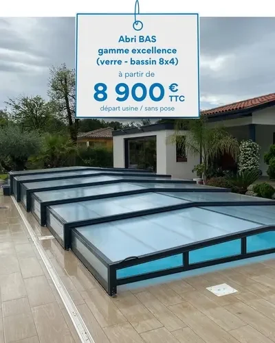 Carte prix pour un abri bas gamme excellence: à partir de 8900€HT